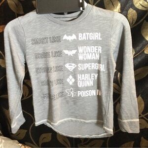 Girls Gray Kids Long Sleeve Shirt - Superhero Design